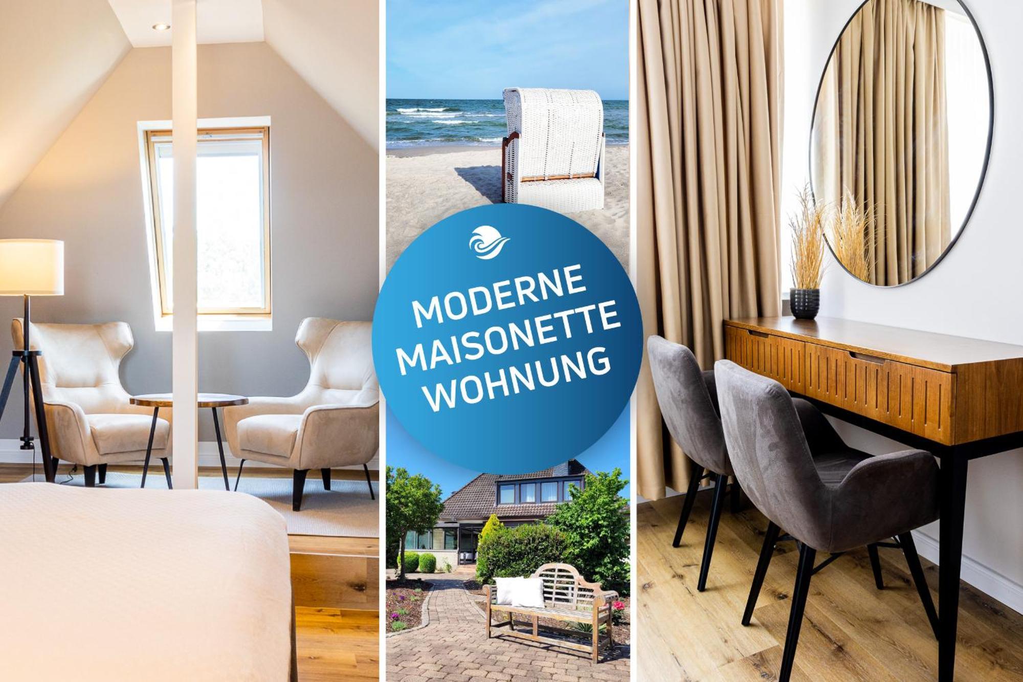 Moderne Maisonette Ferienwohnung Mit Gartenzugang, Nur 7 Gehminuten Zum Strand, Parkplatz & Fahrradunterstellplatz Scharbeutz Exterior foto